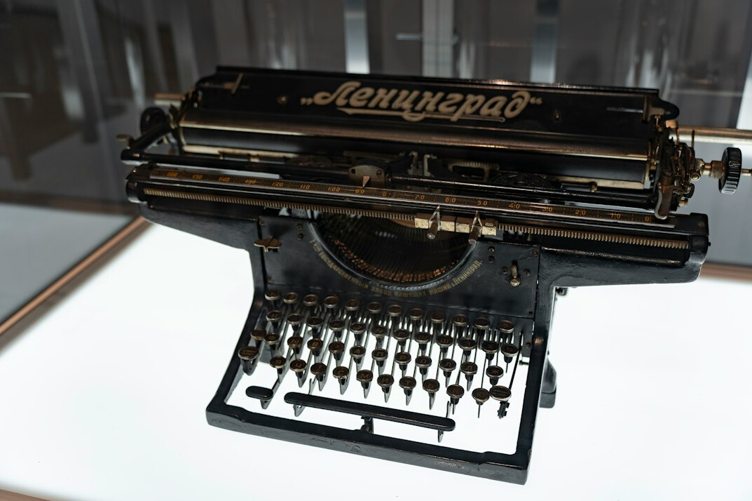 Vintage typewriter with a sheet of paper