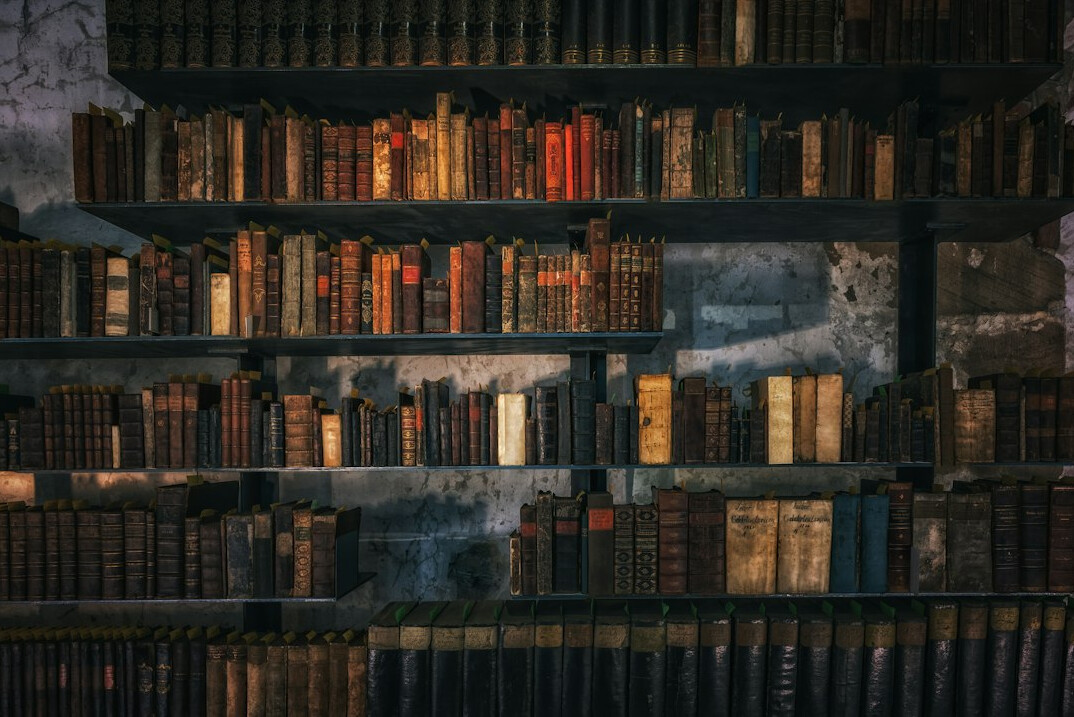 library bookshelves